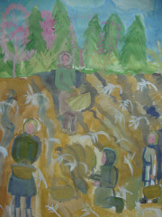 «Дети собирают колоски» Барсукова Полина 10 лет