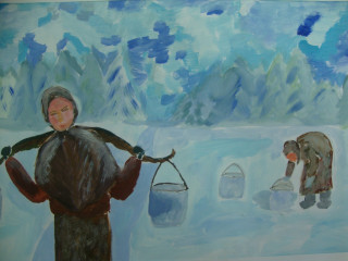 «В колхозе во время войны» Шехурдина Марина 14 лет