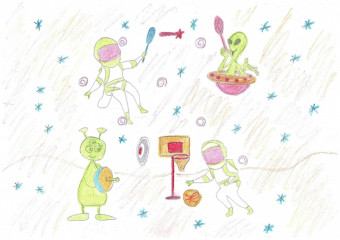 «Друзья космонавтов – инопланетяне» Буданова Дарья 11 лет