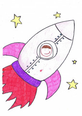 «Ракета в космосе» Елизарова Александра 10 лет